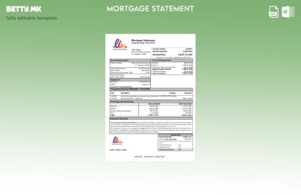 модерен стил ОАЕ Лив. Извод за хипотека на Дигитална банка во шаблон во Word и P